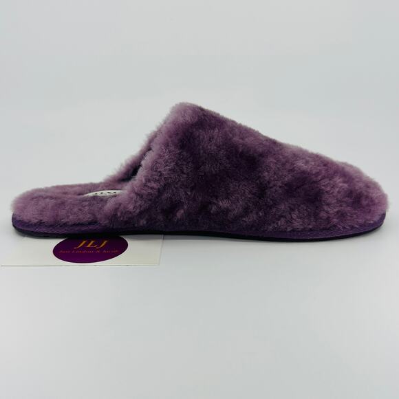 Coach Women's Zennie Signature Shearling Sheep Fur Slippers CM676 Purple Size 7 - Picture 7 of 12